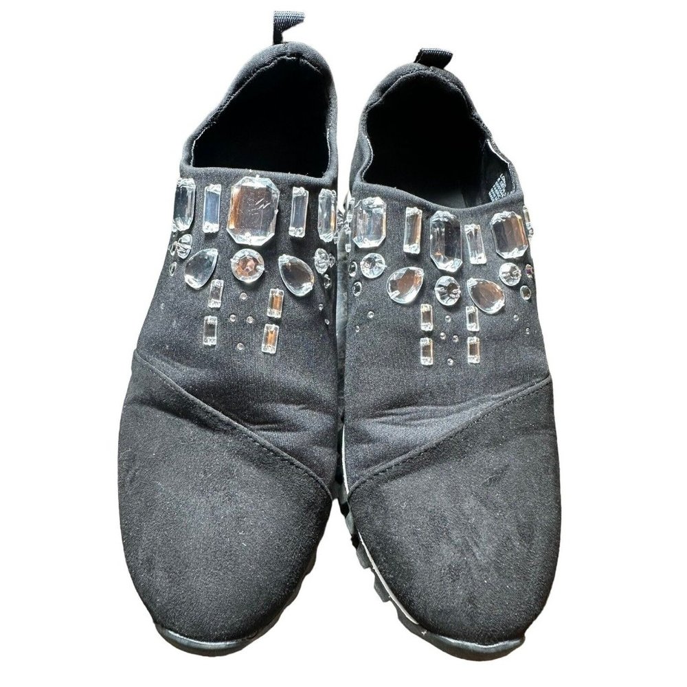 Bcbgeneration Shoes Black Sneakers Slip On Jewels Size 8.5B